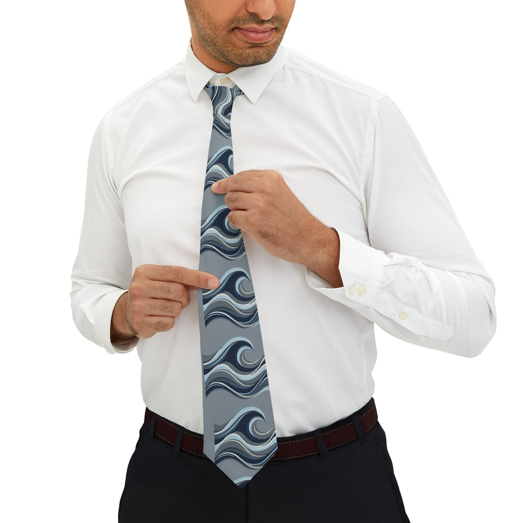 Necktie | Textured Ocean-Stripe Tie for Formal Wear