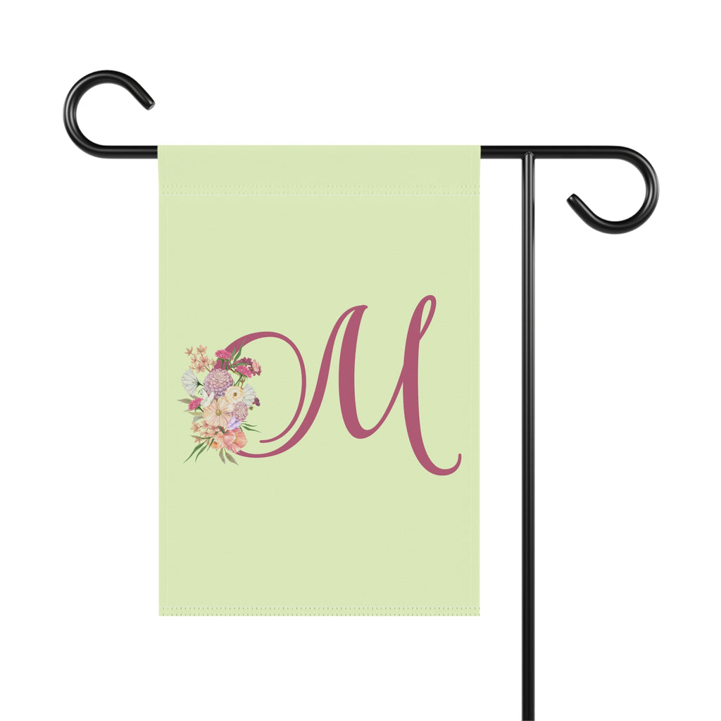 Home & Garden Banner | 'M' Monogram Crisp Colors Floral Flag