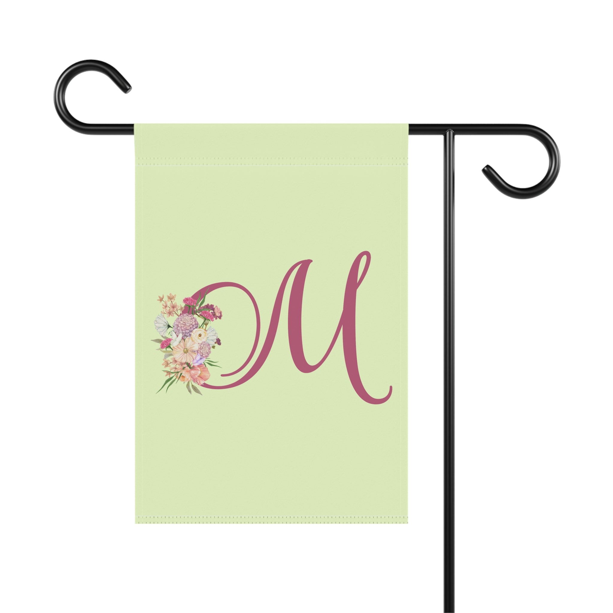 Home & Garden Banner | 'M' Monogram Crisp Colors Floral Flag