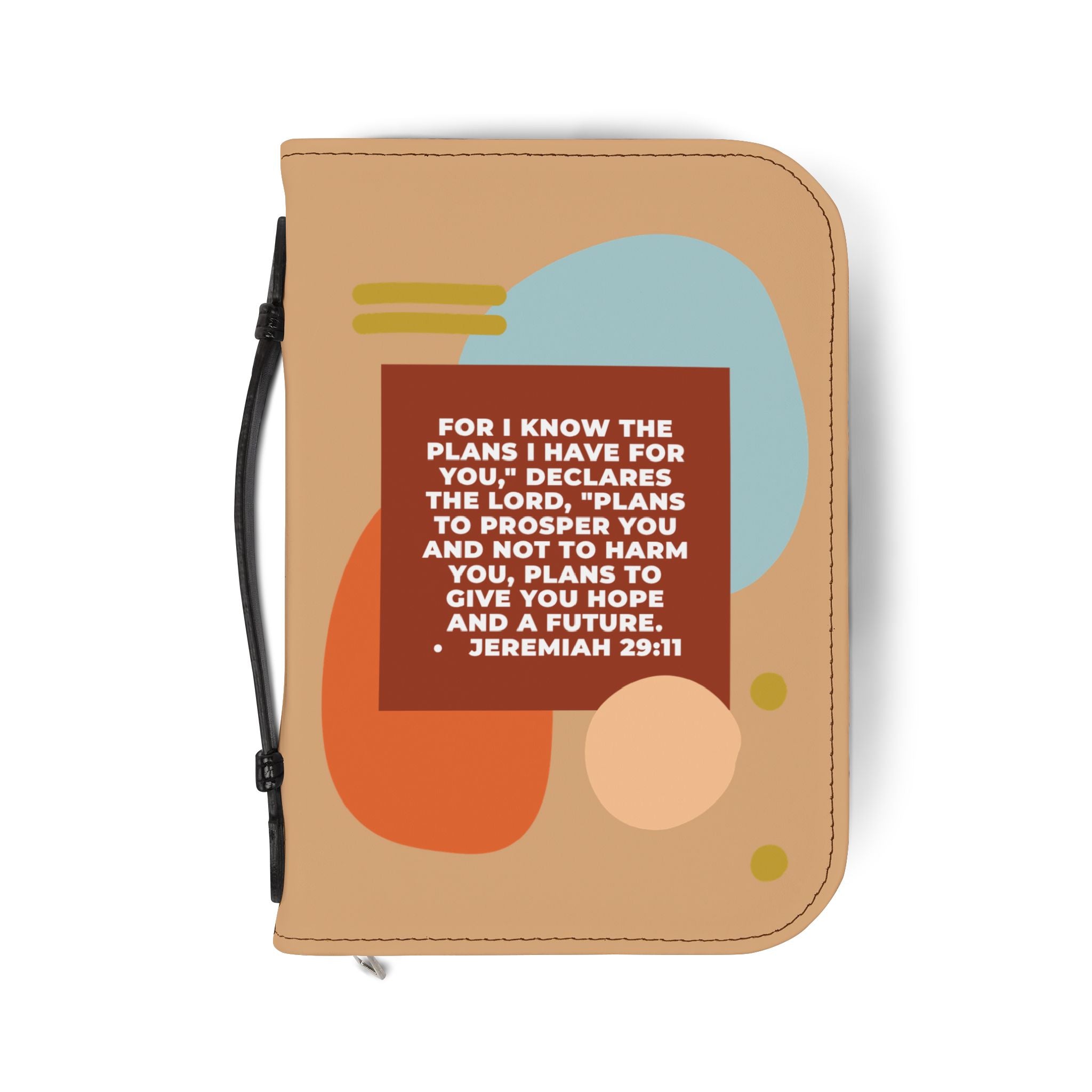 Bible Cover | Jeremiah 29:11 Scripture Abstract Shapes & Warm Tones