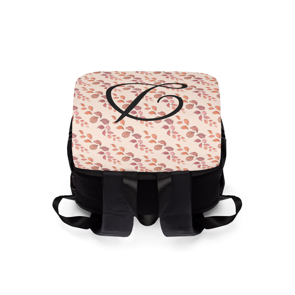Backpack | Personalizable Monogram Pink Petals Canvas Shoulder Bag
