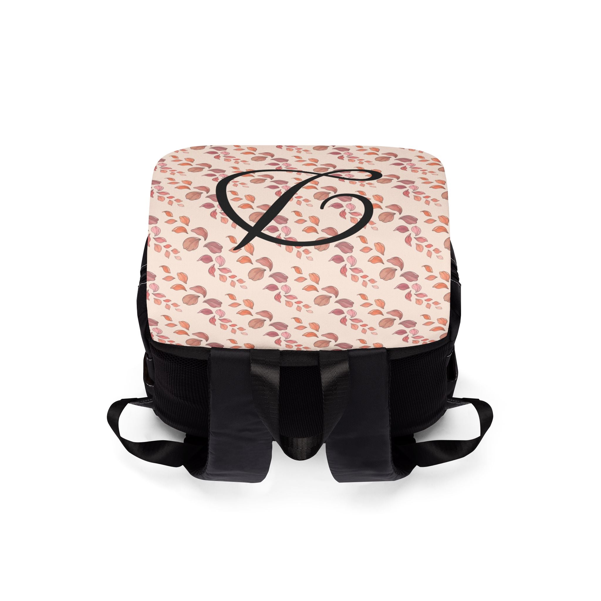 Backpack | Personalizable Monogram Pink Petals Canvas Shoulder Bag