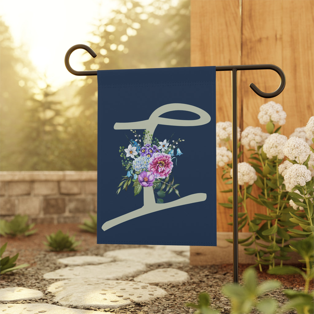 Home & Garden Banner | 'I' Monogram Delicate Bouquet Flag