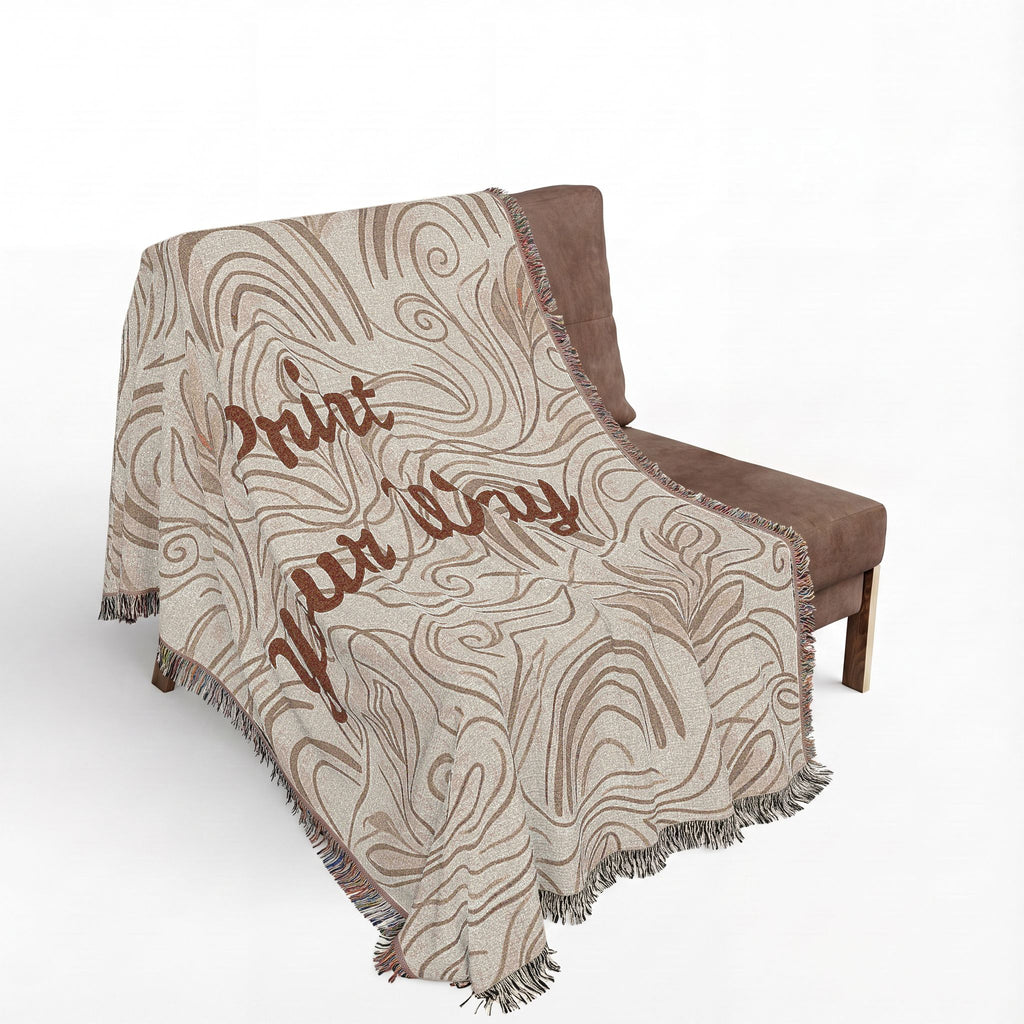 Customizable Woven Floral Throw