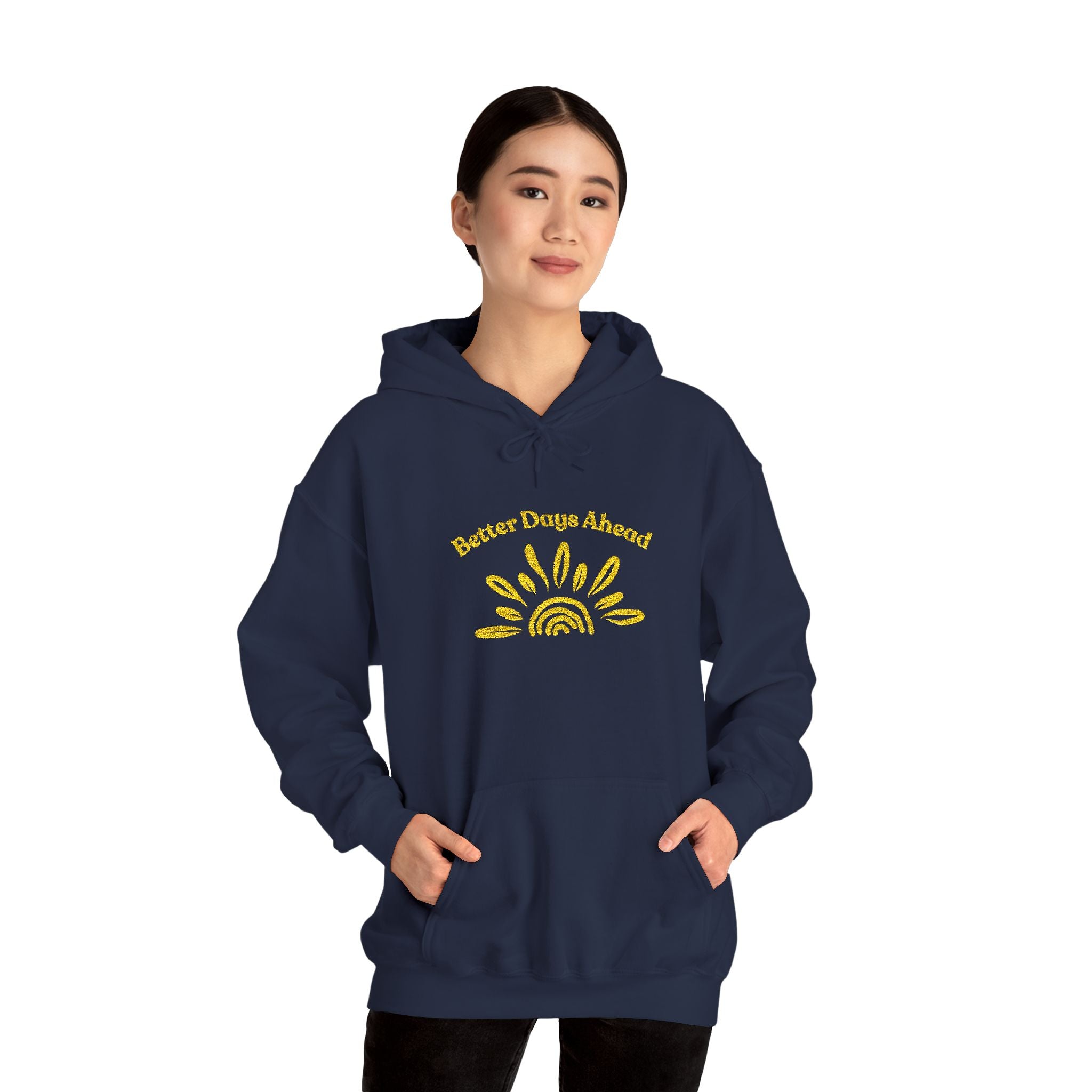 Hoodie | ‘Better Days Ahead’ Above a Sunrise  Embroidered Graphic