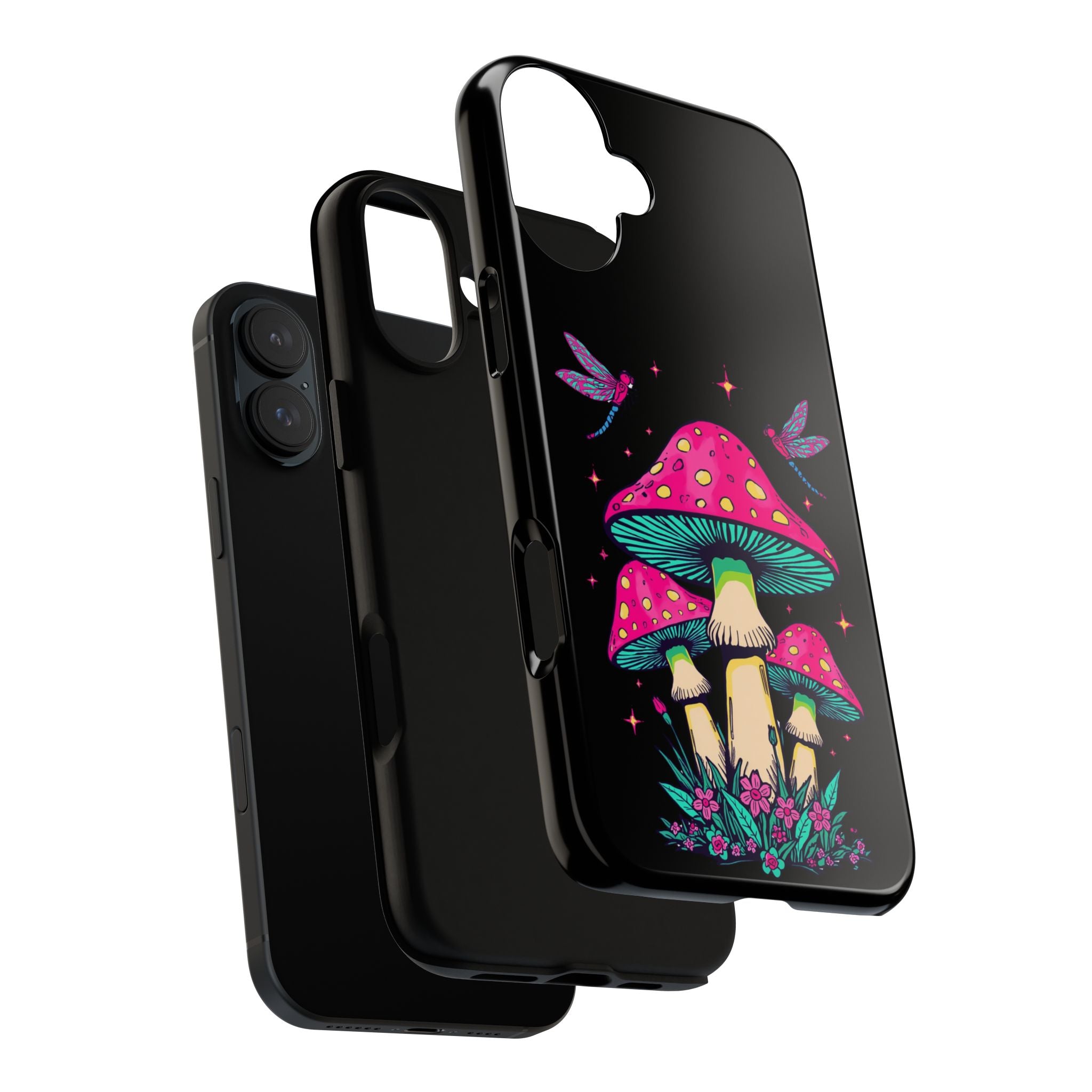 Phone Cases | Colorful Mushroom and Dragonfly Print Tough Case