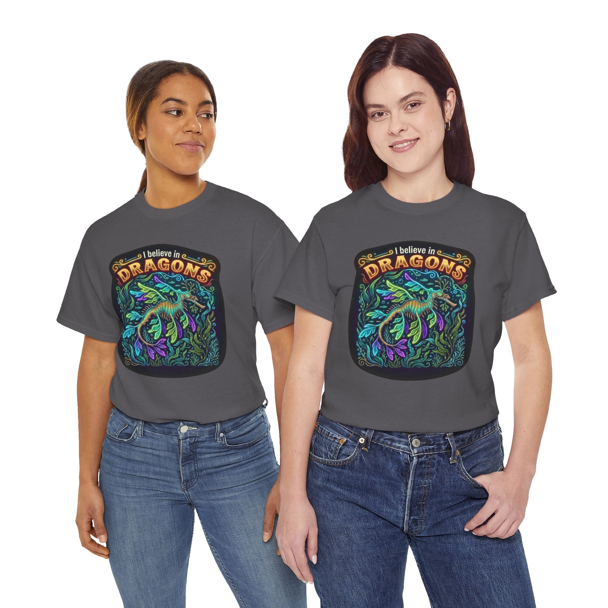 T-Shirt | 'I Believe in Dragons' Colorful Graphic Tee