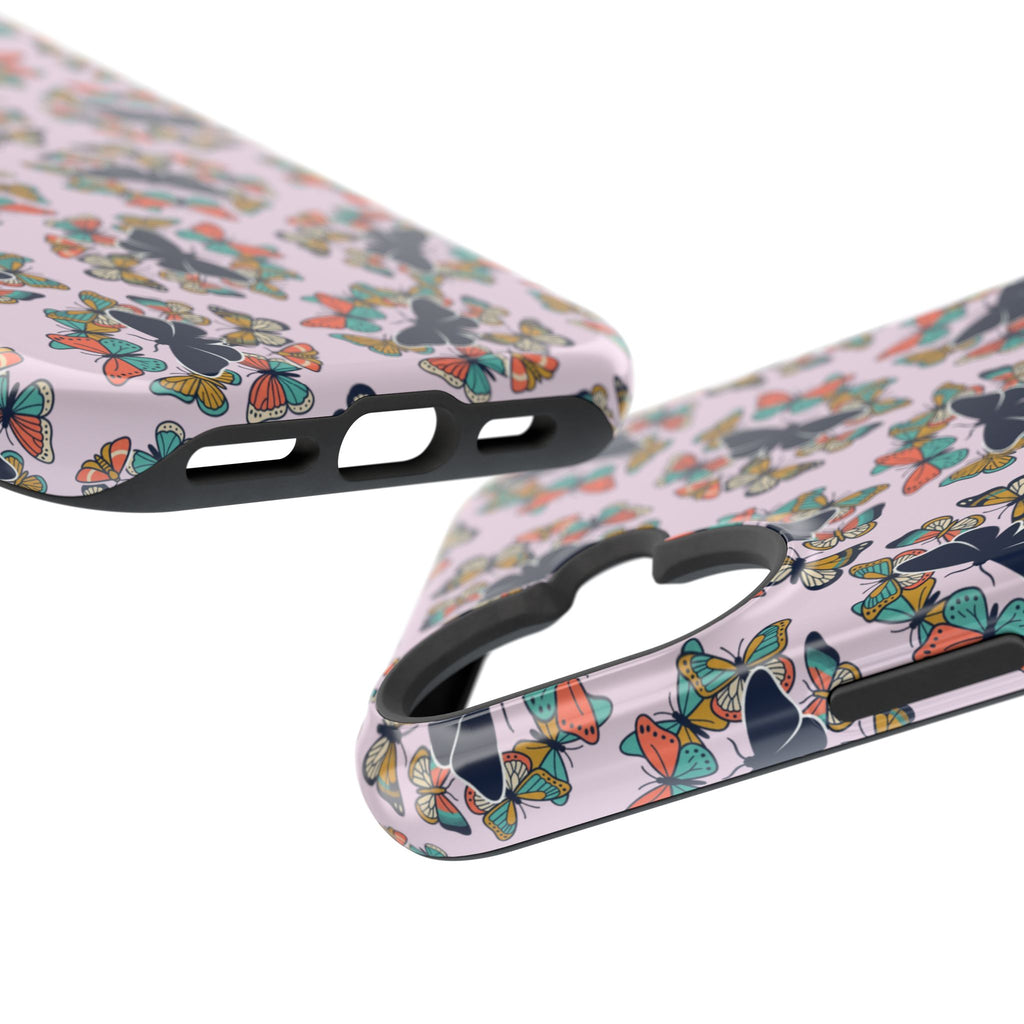 Phone Cases | Pastel Butterflies and Moths Pattern Magnetic Impact-Resistant Case