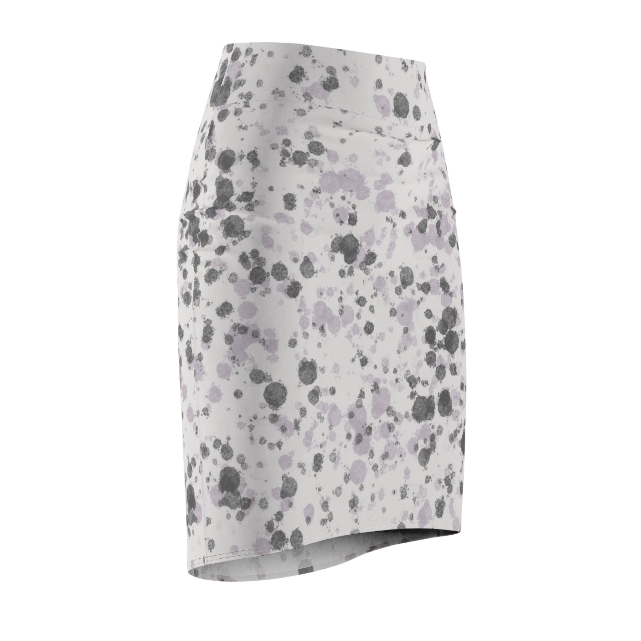Women's Pencil Skirt | Lavender Gray Abstract Watercolor Spot Midi
