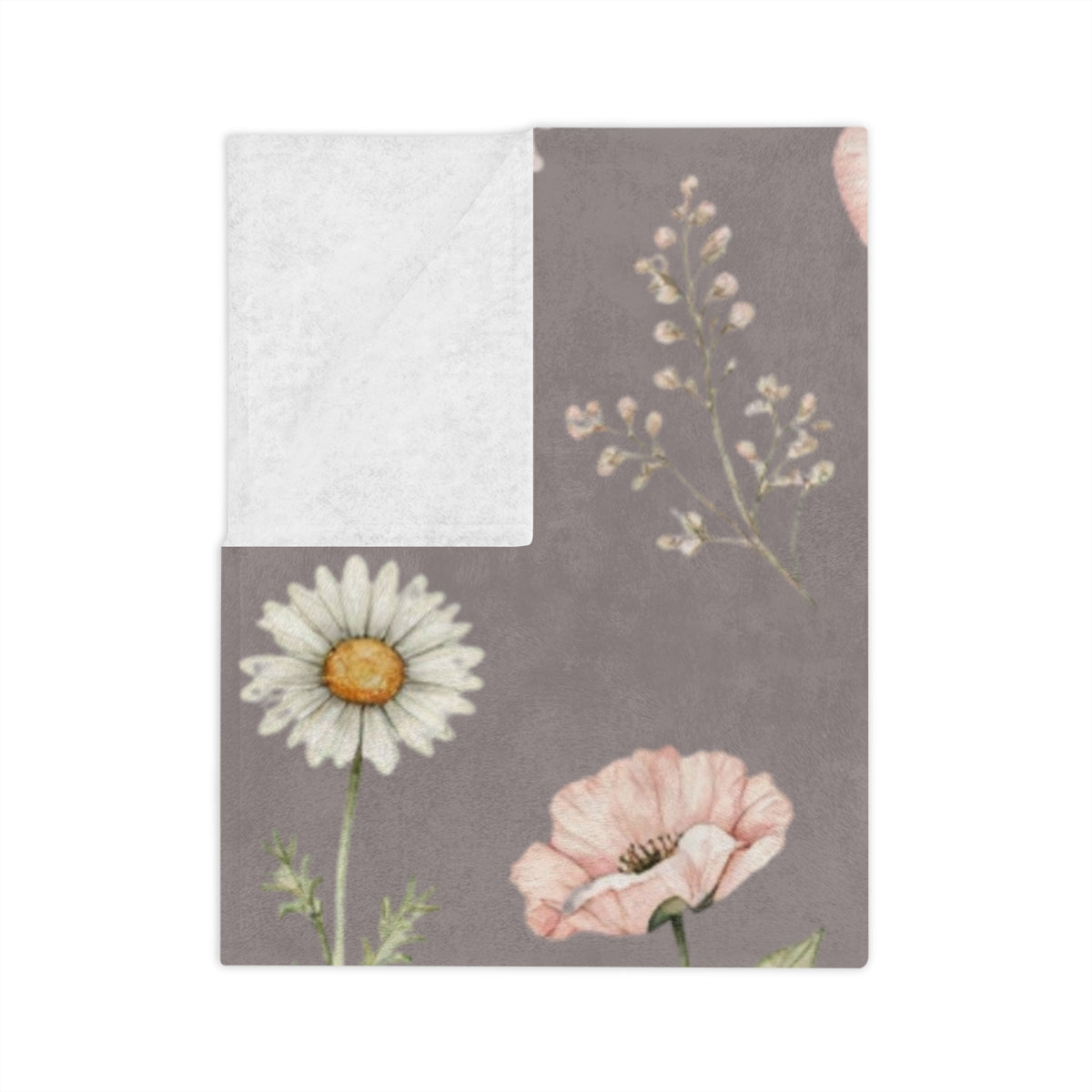 Wildflowers on Mauve Microfiber Throw
