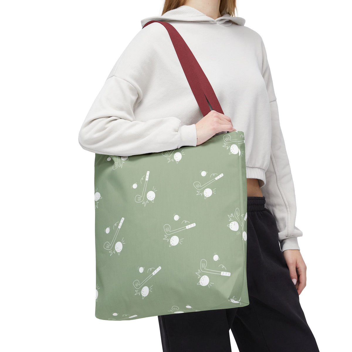 Sage Green and Golf Pattern Tote Bag