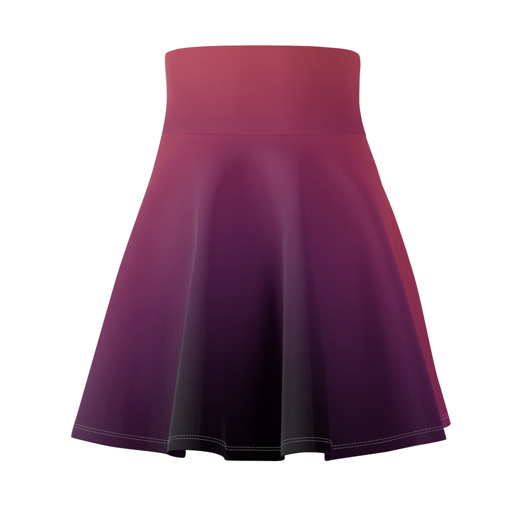 Women's Skater Skirt | Ombre Pink to Deep Plum Flared A-line Fashion
