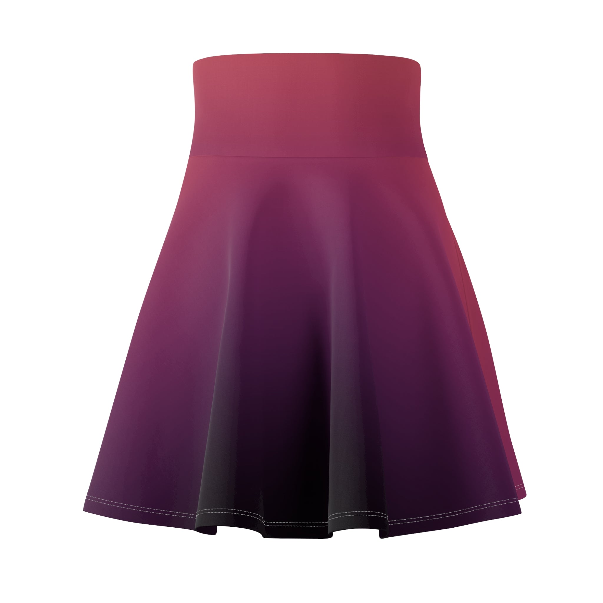 Women's Skater Skirt | Ombre Pink to Deep Plum Flared A-line Fashion