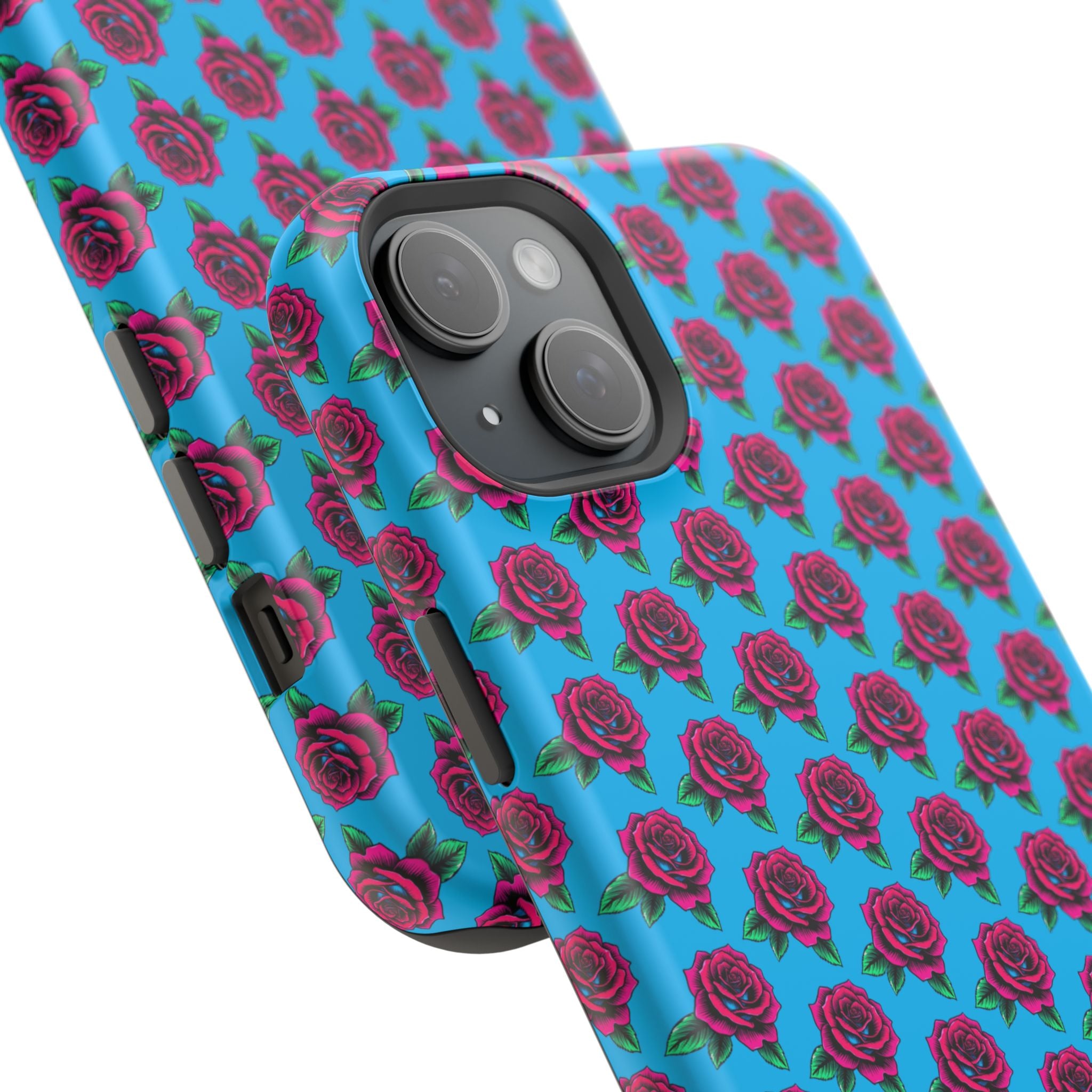 Phone Cases | Bright Rose Pattern Magnetic Impact-Resistant Case