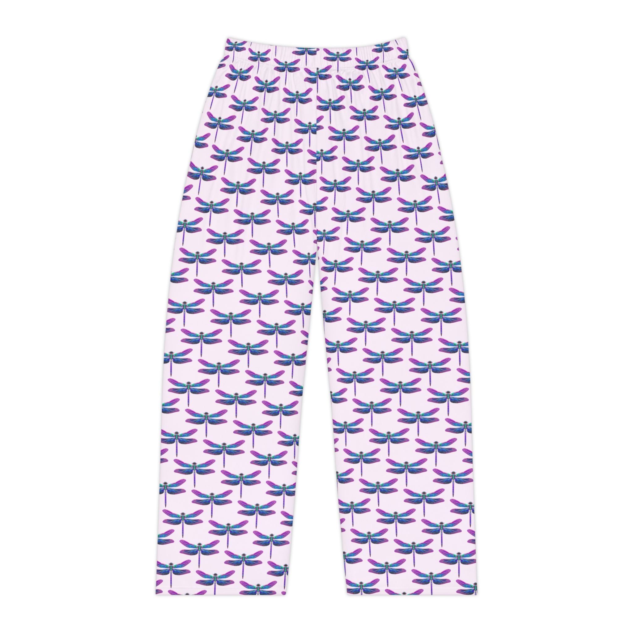 Pajama Pants | All-Over Print Teal & Purple Dragonfly Pattern