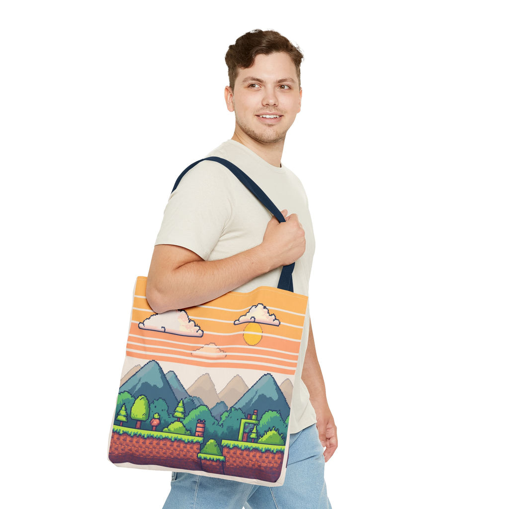 Tote Bag | Pixel Sunset Mountain Gamer Tote