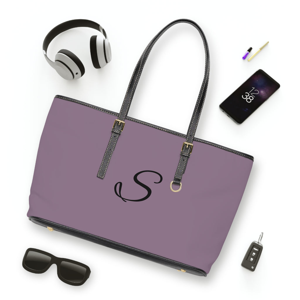Handbag | Customizable Monogrammed Mauve Shoulder Tote Bag