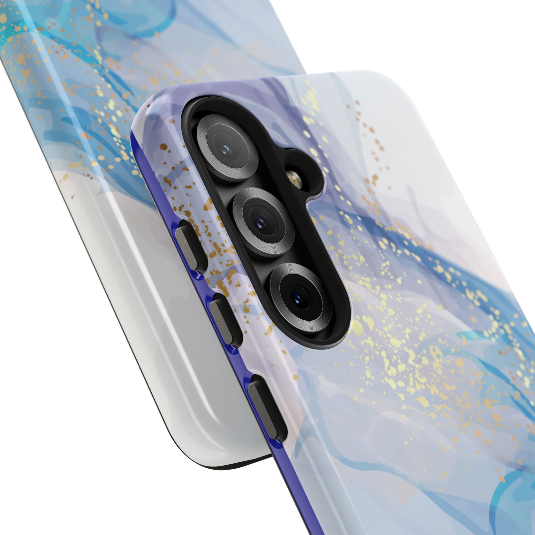 Phone Case | Gold Fleck Blue Marble Tough Protective Phone Cover