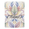 Baby Swaddle Blanket | Pastel Floral Leaf Customizable Name Swaddle