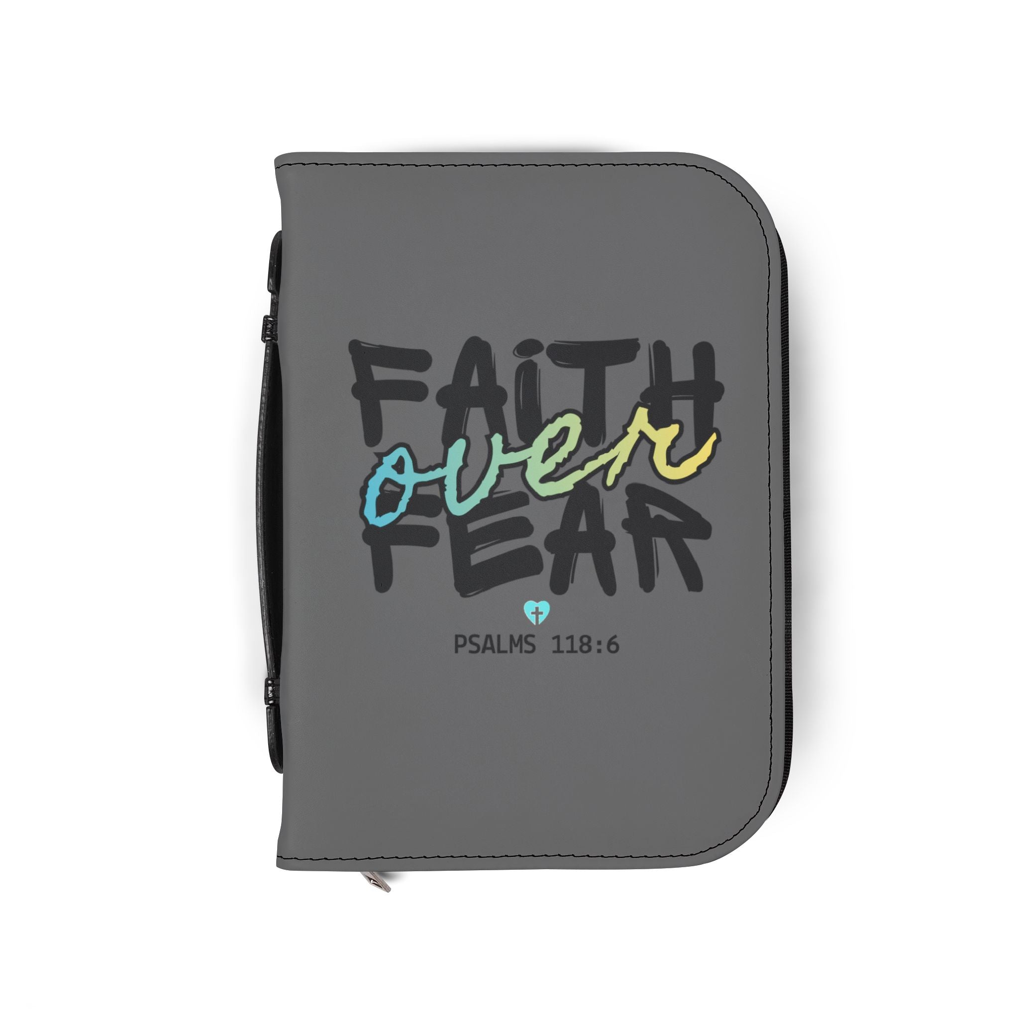 Bible Cover | Psalms 118:6 Scripture Zippered Case 'Faith Over Fear'