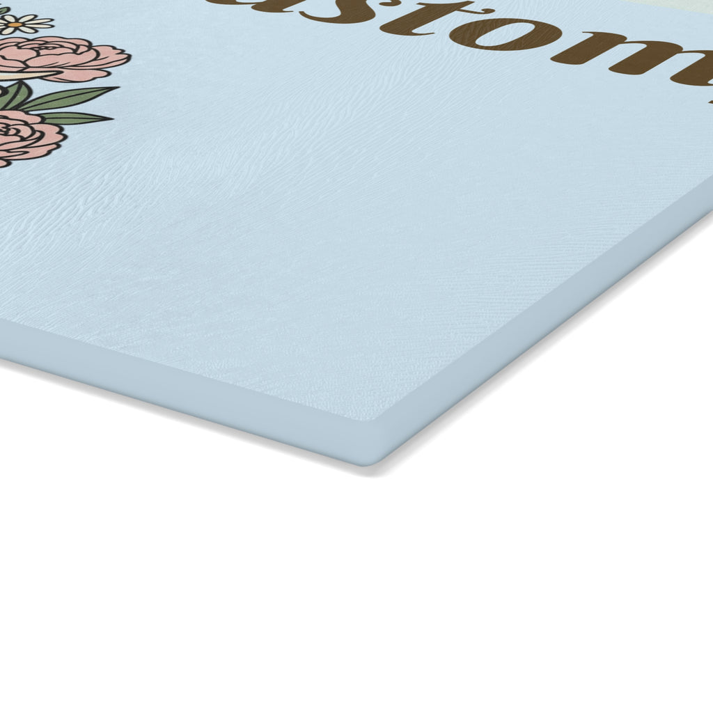 Glass Cutting Board | Customizable Name Option Highland Cow