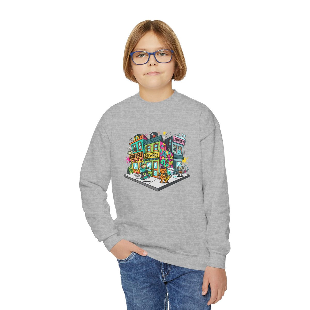 Colorful City Life Crewneck Sweatshirt