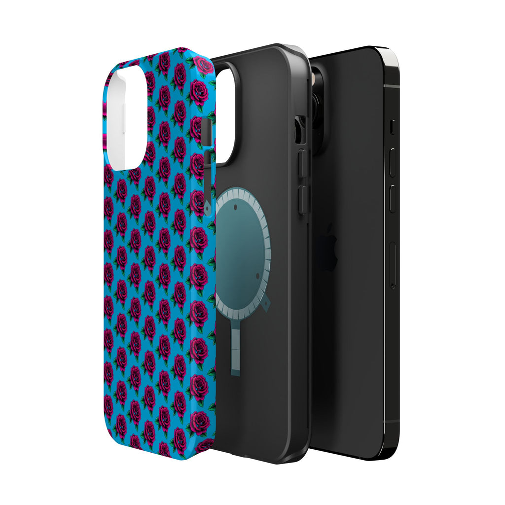 Phone Cases | Bright Rose Pattern Magnetic Impact-Resistant Case