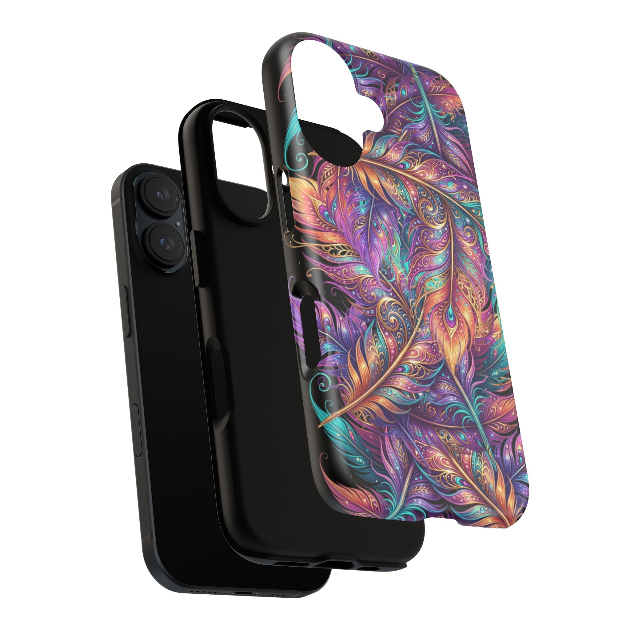 Phone Case | Colorful Feather Art Magnetic Tough Phone Cover