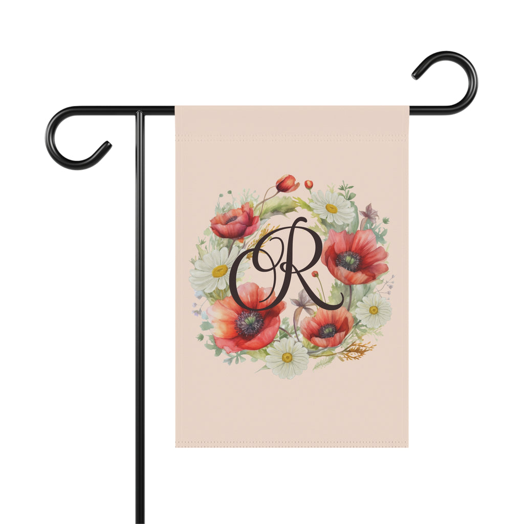 Home & Garden Banner | 'R' Monogram Poppy & Daisy Flag