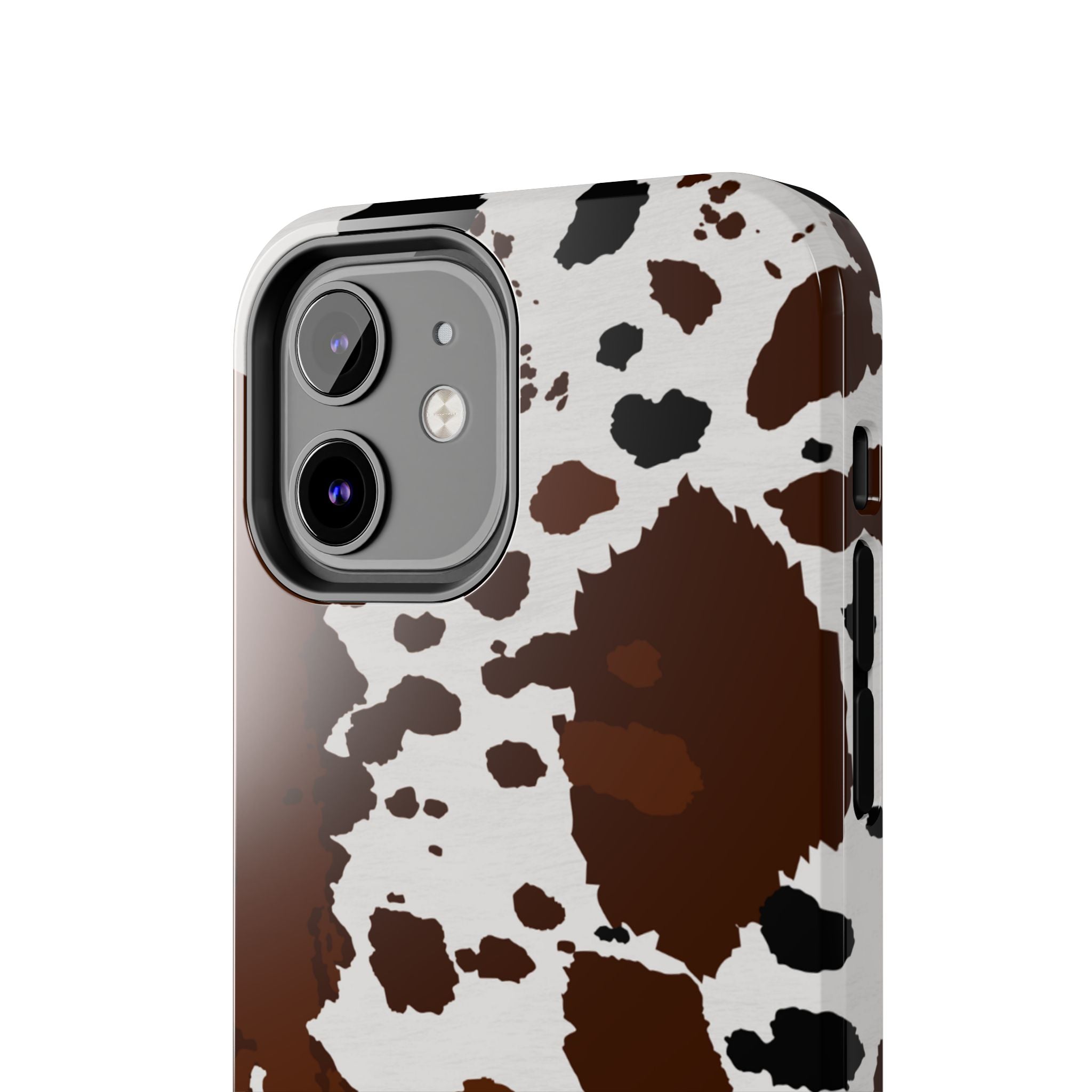 Phone Case | Brown & White Cowhide Pattern Tough Protective Cover