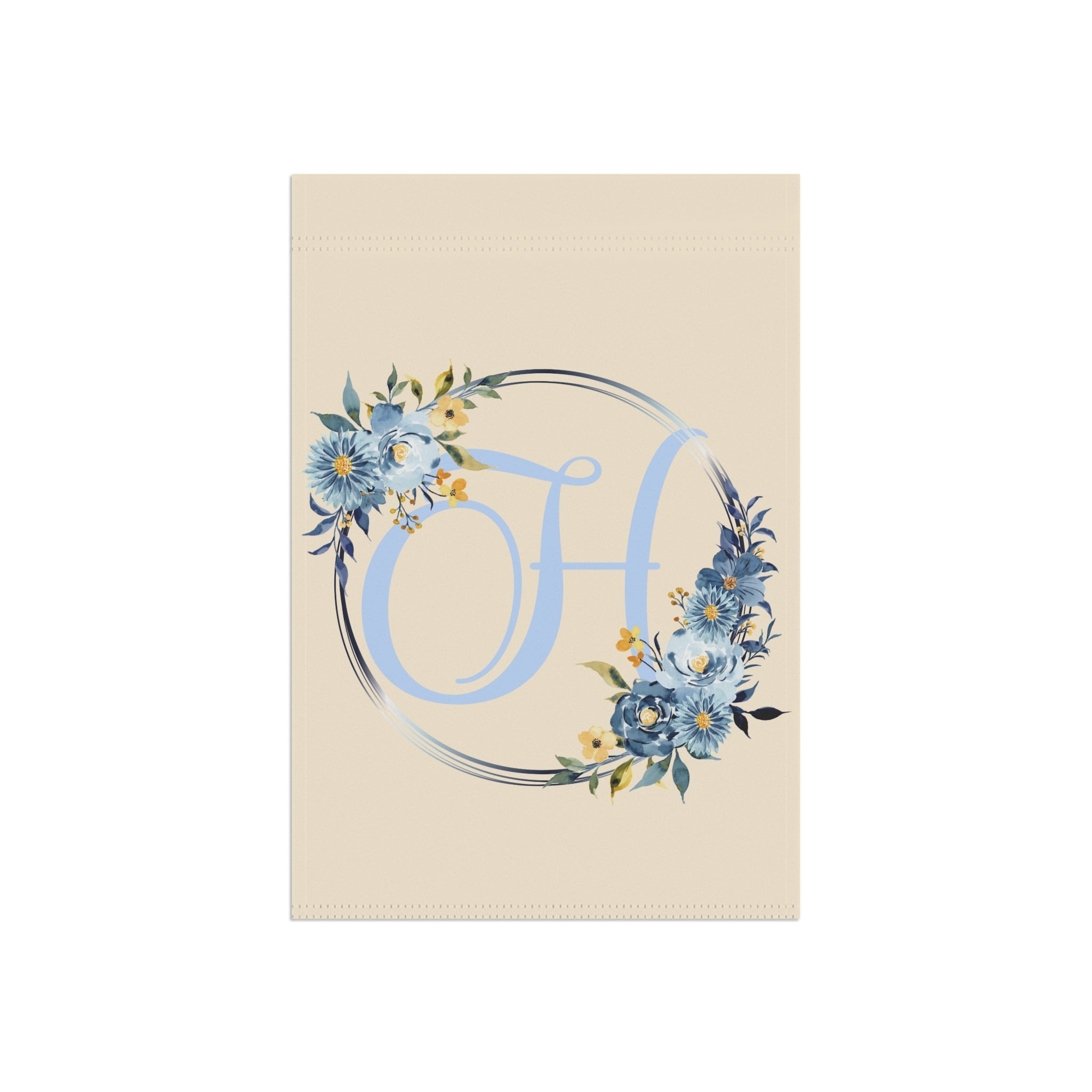 Home & Garden Banner | 'H' Monogram Floral Wreath Flag