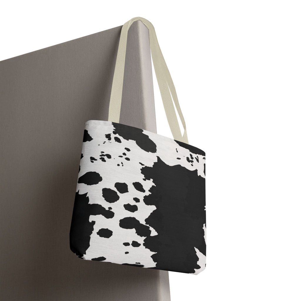 Tote Bag | Black & White Cow Print Patterned Shoulder Tote