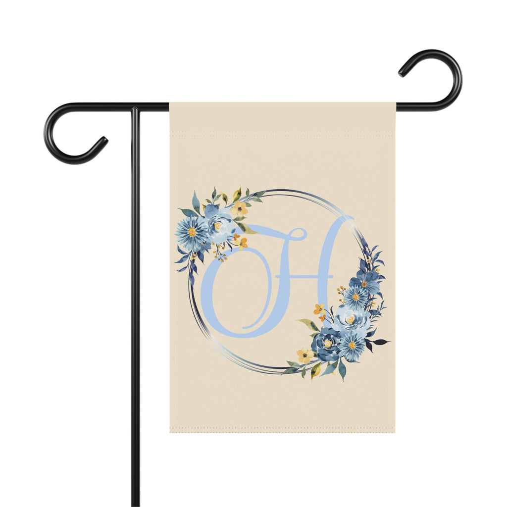 Home & Garden Banner | 'H' Monogram Floral Wreath Flag