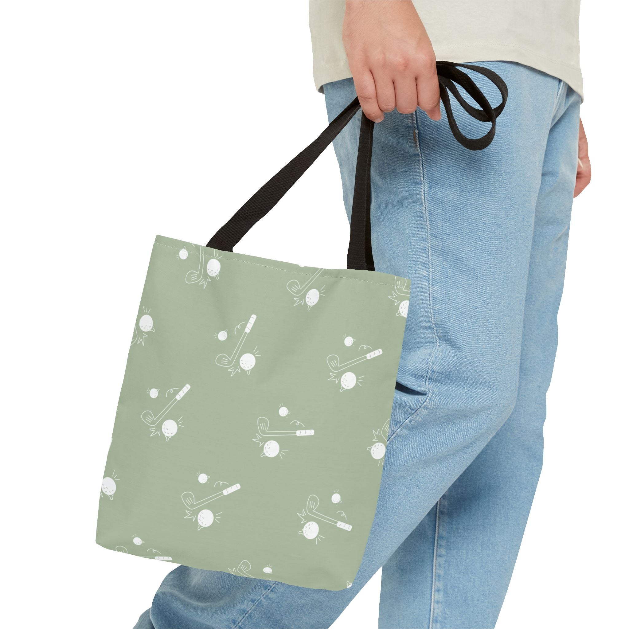 Tote Bag | Sage Green and Golf Pattern Shoulder Bag