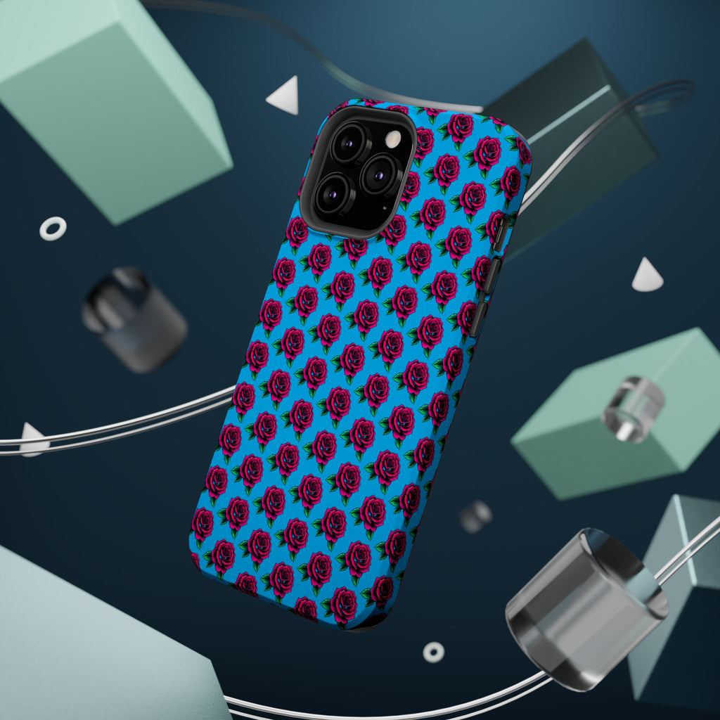 Phone Cases | Bright Rose Pattern Magnetic Impact-Resistant Case