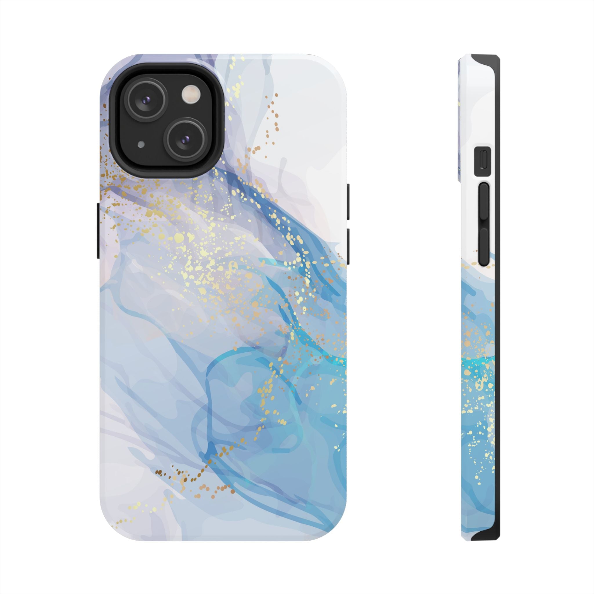 Phone Case | Gold Fleck Blue Marble Tough Protective Phone Cover