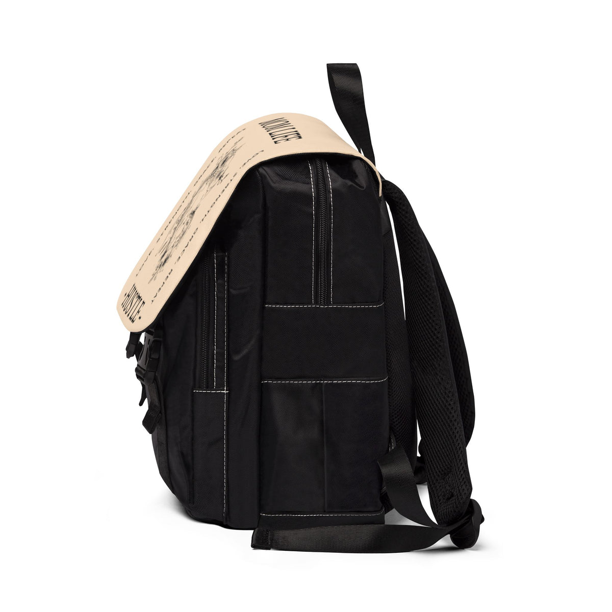 Mom Life Hustle Floral Line Art Logo Backpack
