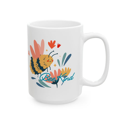 Coffee Mug | Floral 'Bee Kind' Ceramic Mug