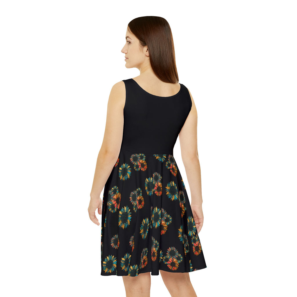 Women's Skater Dress | Boho Sunflower Summer Dress