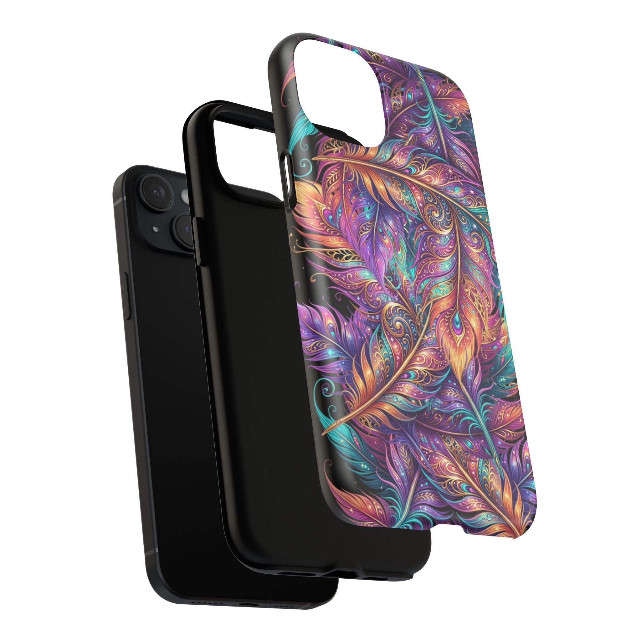 Phone Case | Colorful Feather Art Magnetic Tough Phone Cover