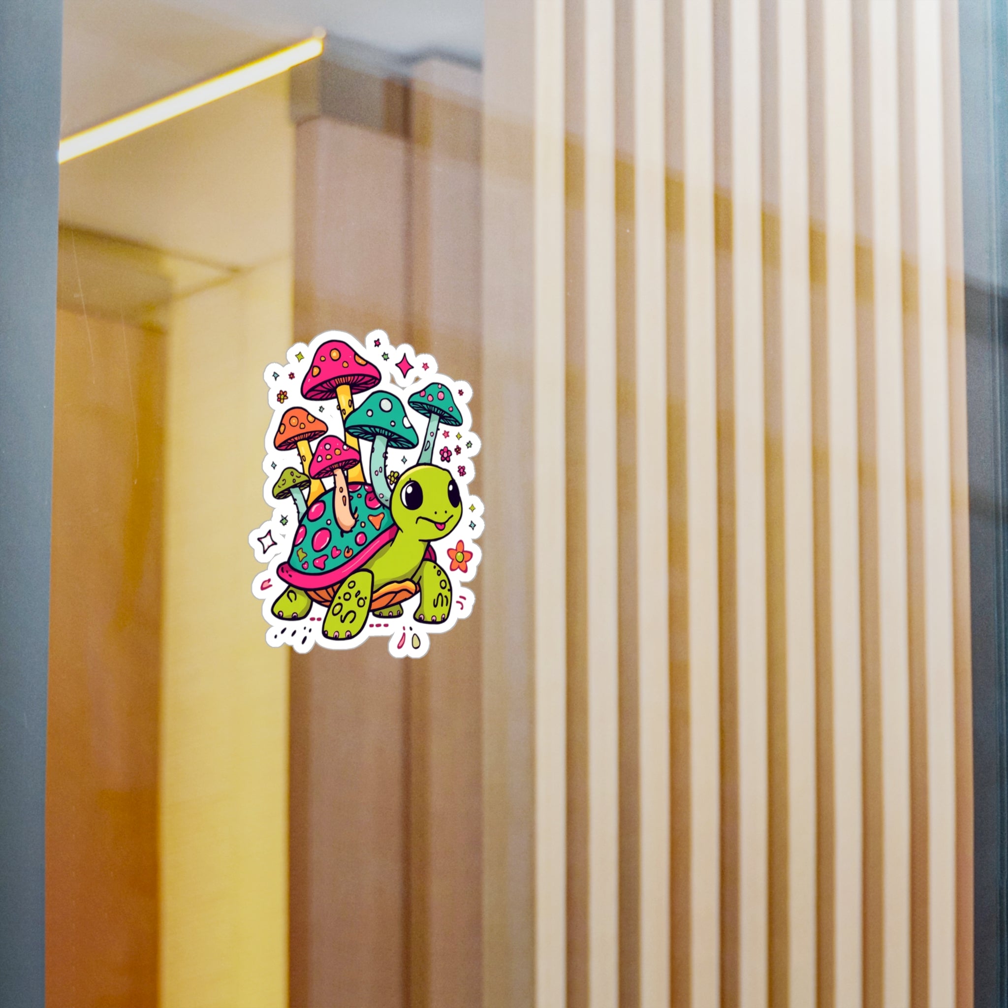 Vinyl Decal | Colorful Cute Mushroom Turtle Kiss-Cut Sticker