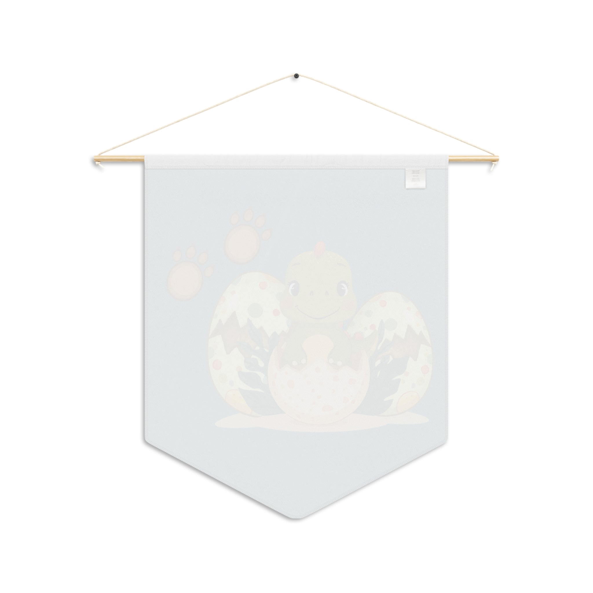Pennant Banner | Nursery Wall Banner with Cute Hatching Dino & Prints