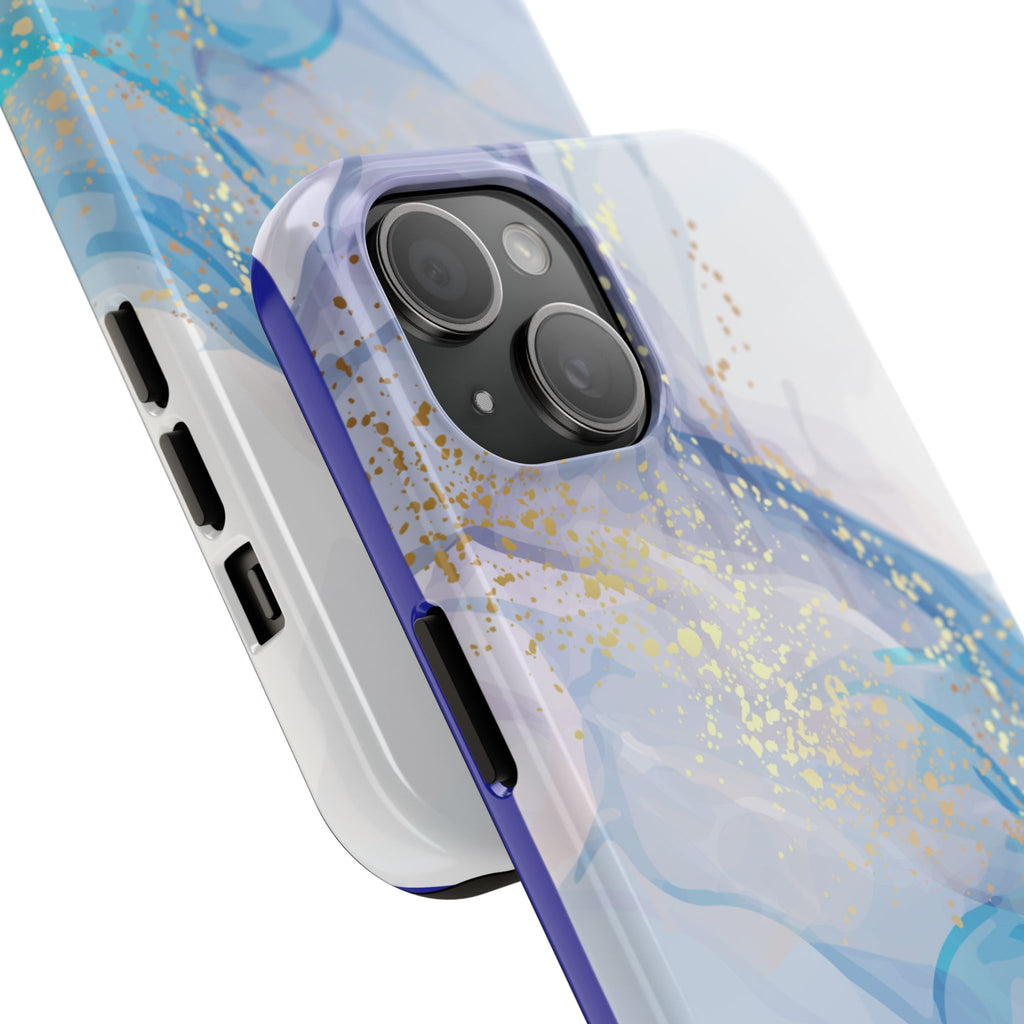 Phone Case | Gold Fleck Blue Marble Tough Protective Phone Cover
