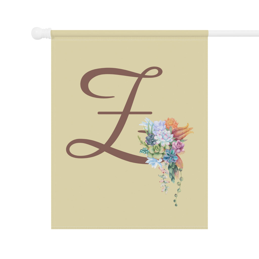Home & Garden Banner | 'Z' Monogram Cheerful Succulents Flag