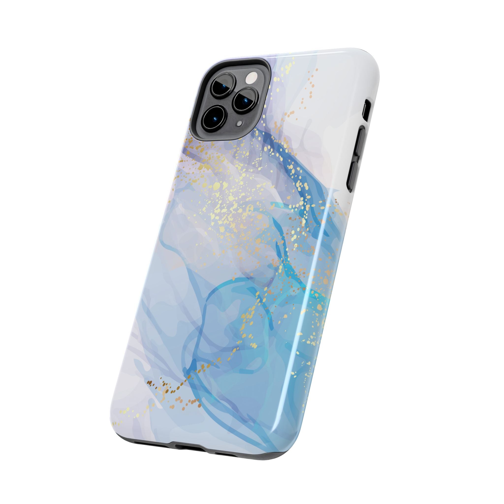 Phone Case | Gold Fleck Blue Marble Tough Protective Phone Cover