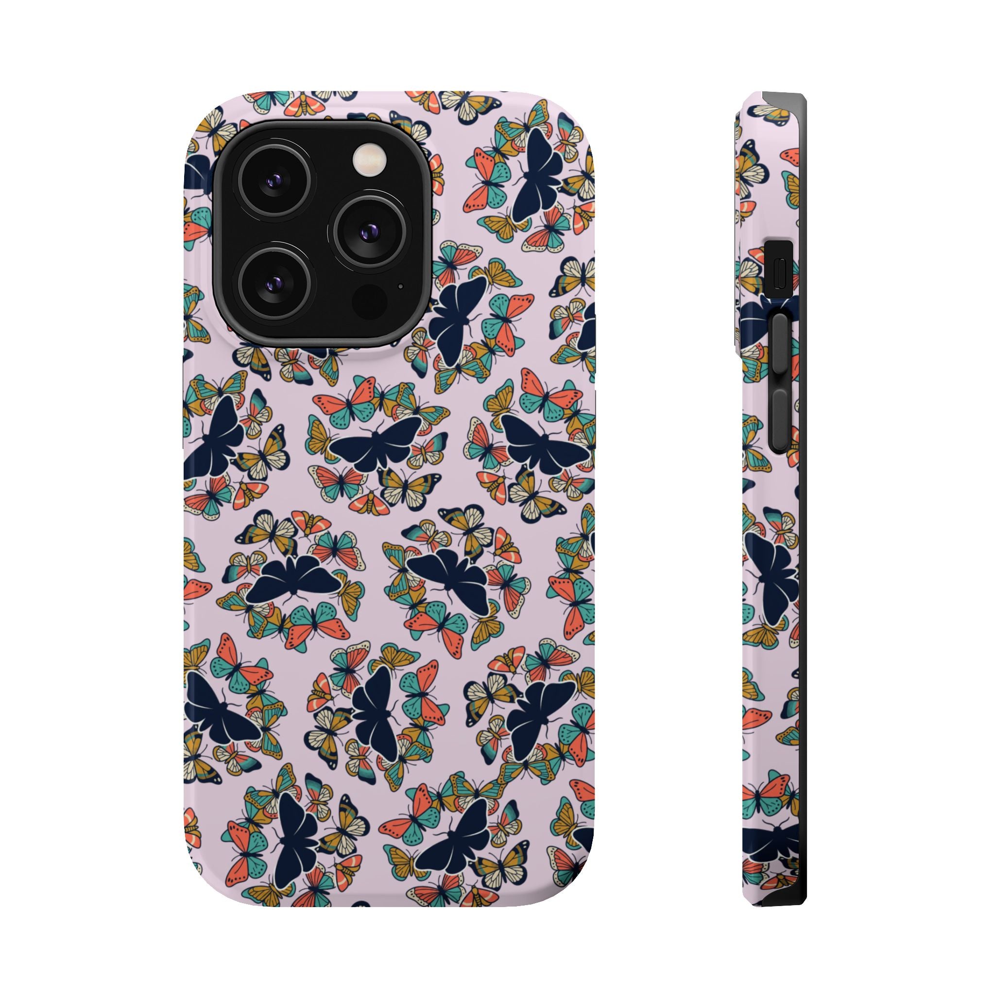 Phone Cases | Pastel Butterflies and Moths Pattern Magnetic Impact-Resistant Case