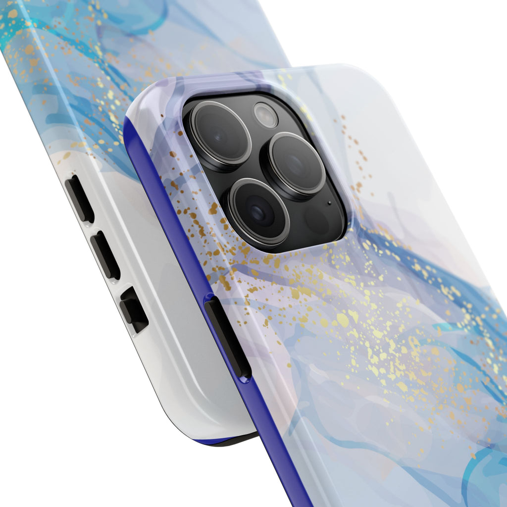 Phone Case | Gold Fleck Blue Marble Tough Protective Phone Cover