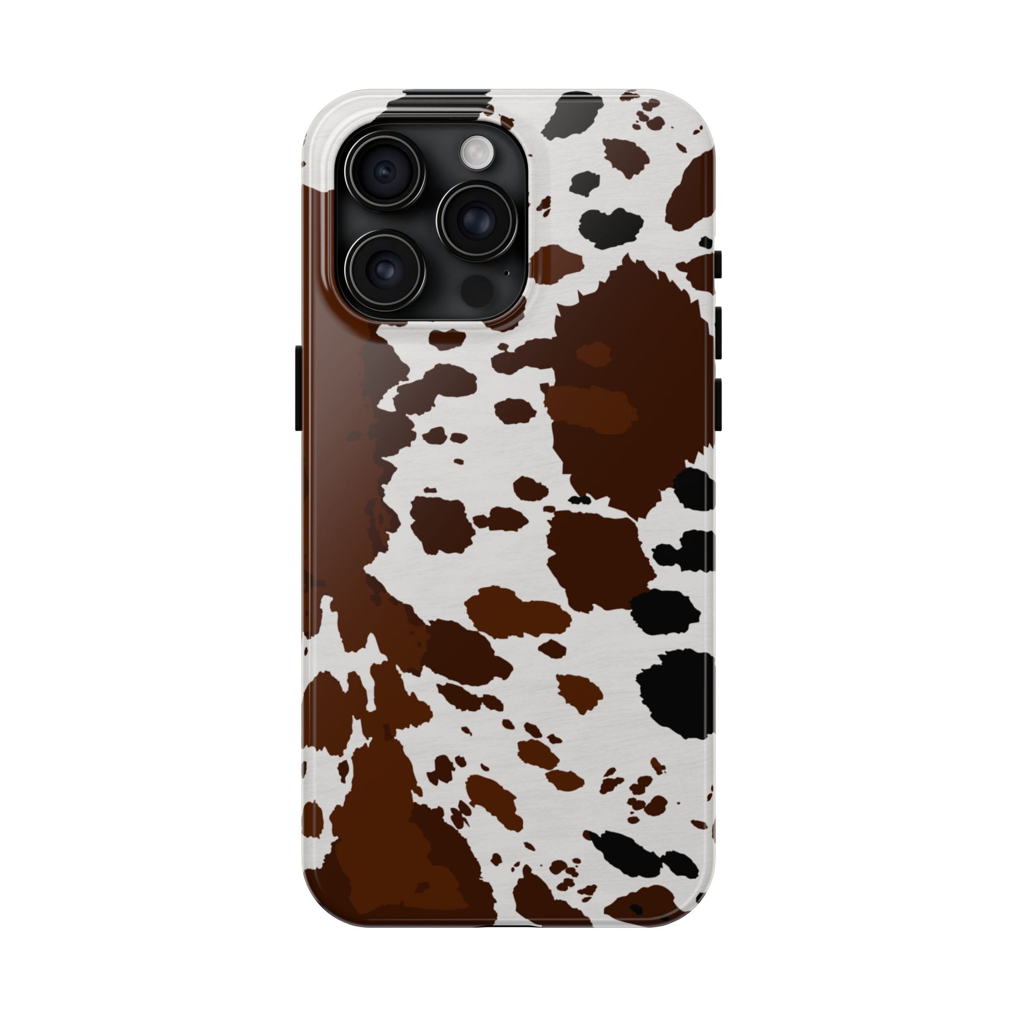 Phone Case | Brown & White Cowhide Pattern Tough Protective Cover
