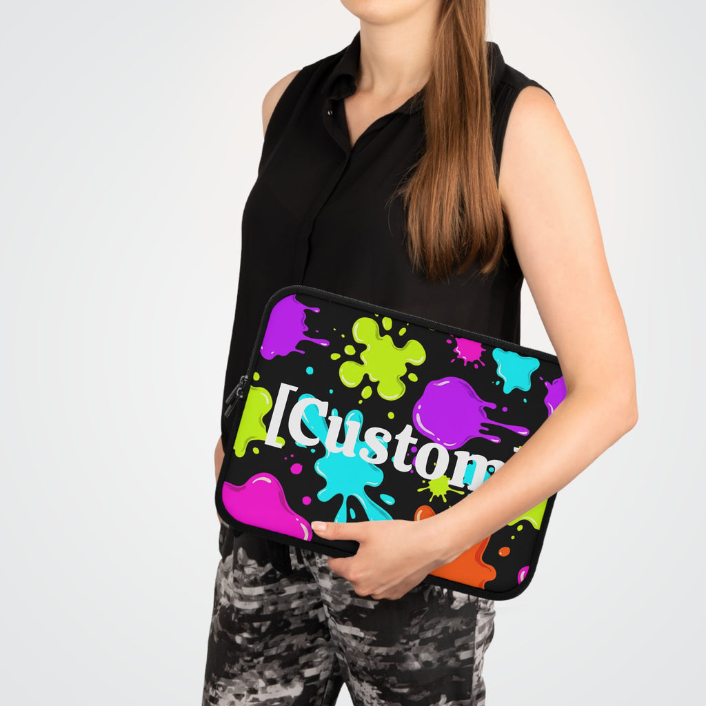Laptop Sleeve | Personalized Neon Paint Splat Protective Case