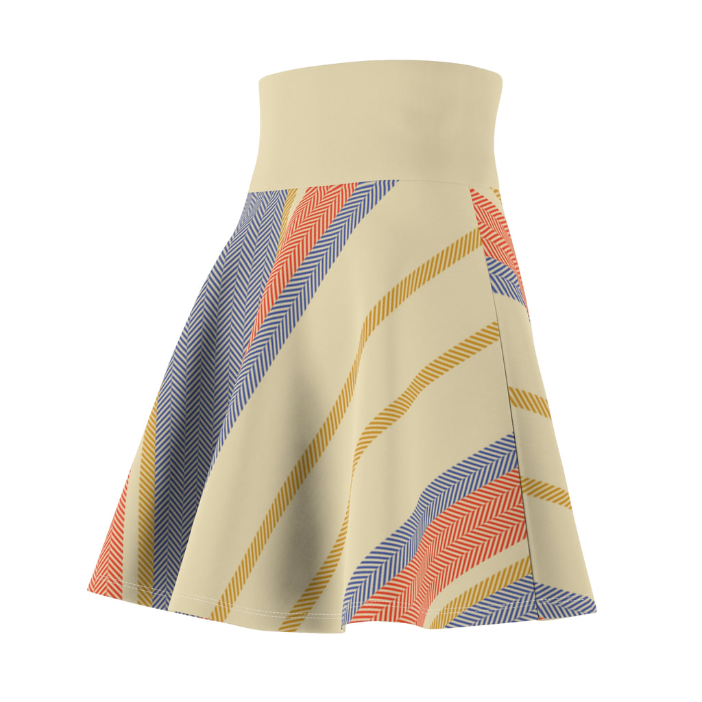 Women's Skater Skirt | Pastel Boho A-Line Striped Skirt